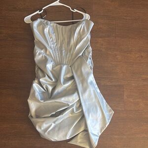Elegant Silver Strapless Dress